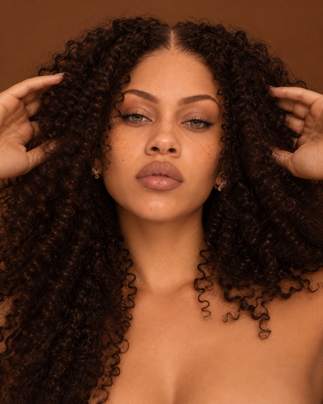 RAW115 Indian Coily hair extensions with tightly textured volume